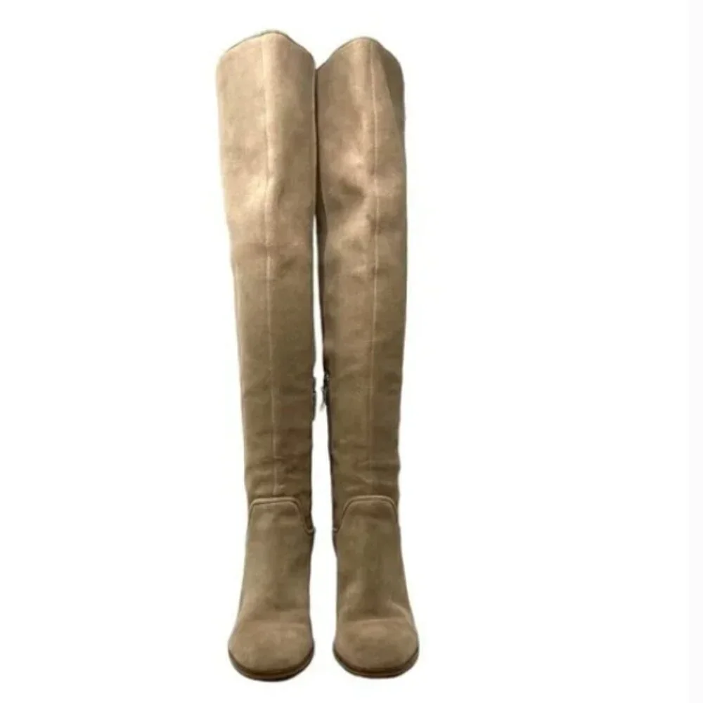 Franco Sarto Suede Over the Knee Zip Boots - Size 7.5